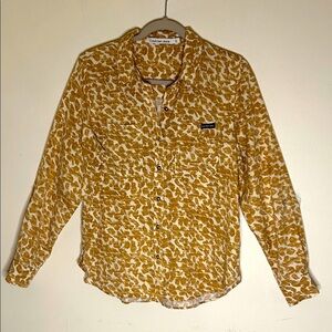 Calvin Klein Mustard Patterned Blouse